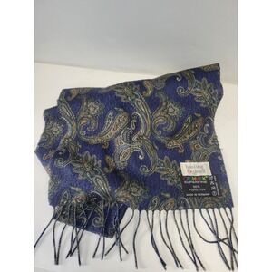 Vtg Hastings & Smith Cashmink Paisley Scarf‎ Fringe Made in Germany 11x52